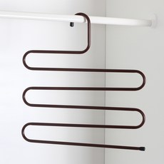 Daily Friends 防滑S型5層褲架, 3個, 棕色