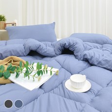 Magic Bed 路易素色蓬鬆柔軟四季薄被, 海軍藍色