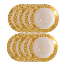 SSGSSAK 塑膠可重複使用格紋金色沙拉碗 19cm, 10入, 1個