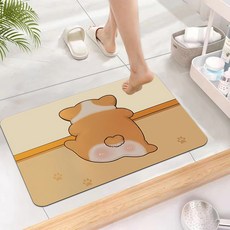 背影矽藻土腳踏墊 60 x 40 cm, 1個, 柯基