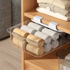 MEO 抽屜中的抽屜 免鑽孔滑動收納整理盒 寬版10格, 透明