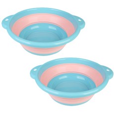 折疊式多功能臉盆 42cm L號, 2個, WB-05 藍色