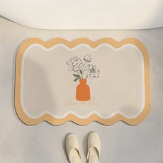 위더홈 심플 아트 컨셉 멀티 발매트, 오렌지, 1개