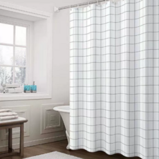 디블릭 욕실 방수 샤워 커튼, 체크, 1개