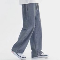 男士水洗寬版鬆緊帶牛仔褲 YXD40