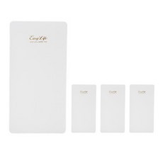 깔끔한 인조 가죽 식기 테이블 매트 사각 4p, 화이트, 12.5 x 25 cm