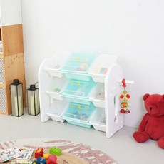 미루 초이스 3단 와이드 캡형 정리함, 민트, 1개