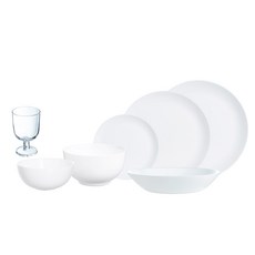 Luminarc Diwali綜合杯子碗盤組 7入, 白色的, 餐具套裝