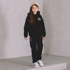 KISPO 兒童雙標誌連帽刷毛上下套裝