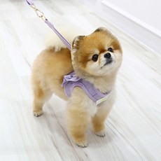 ITS DOG 雛菊荷葉邊胸背帶, 紫色, 1個