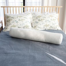 BAZAAR 人造絲質迷迭香圓柱長抱枕, 白色的