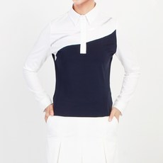 MINEFLOW 女款 The Mind BLW 撞色長袖高爾夫T恤