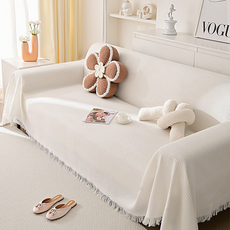 Theia 法式風毛巾質感沙發套, 白色, 1個