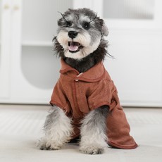 PASTEL PET 寵物基本款超細纖維浴袍, 1個, 棕色