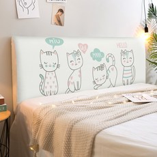 동물패턴 침대헤드커버, 고양이, 1개