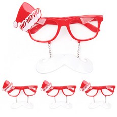 PARTYHAE 鬍鬚聖誕老人眼鏡, 混合顏色, 4個