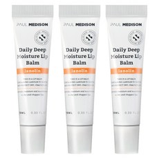 PAUL MEDISON 每日深層保濕羊毛脂護唇膏, 3個, 蜜李香, 10g