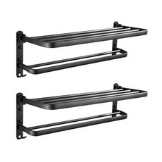 블럭마트 알루미늄 욕실 수건걸이 선반 40cm, TYPE2, 2개