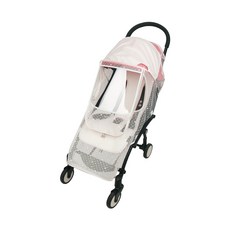 wowbaby 攜帶式圓點圖案兒童車防水雨罩, 象牙白, 1個