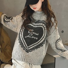 女童愛心針織毛衣