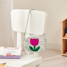 Modern House 我的鬱金香斜背包, 銀, 1個