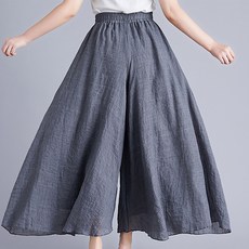 마켓에이 여성용 통기성 빅사이즈 베이직 린넨 치마 바지
