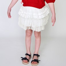 MARI N MORI 女童涼感透氣蛋糕紗蕾絲短裙