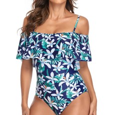 星星荷葉領露肩泳衣