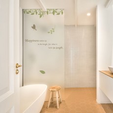 GGOOMIM 無膠森林中的藤蔓寬玻璃門貼 is413_m, B型刻字