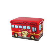 라벤더 푸투룸 접이식 수납 스툴 대 31 x 31 x 49 cm, 레드소방차