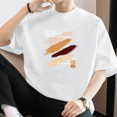 제이티엘 남성용 컬러풀 페인팅 라운드넥 반팔 티셔츠