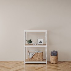 speedrack 免螺絲組裝式鐵製角鋼層架, 白色, 3層