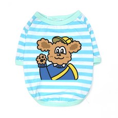 Blank Dog 幼犬帽T恤, 藍色