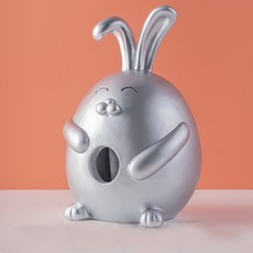 JCP 生活繽紛兔子衛生紙盒, 銀色, 1個