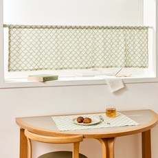 Modern House L 交叉花卉窗簾, 短窗簾