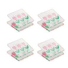 다아모아 아크릴 플라워 메모집게 4p, 통통튤립