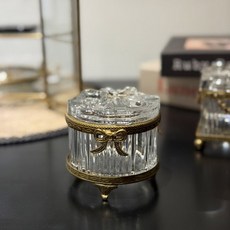 CoTe TaBLe 蝴蝶結圓形玻璃盒 HB32082, 1個, 古銅色