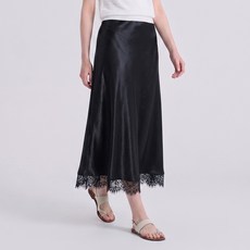 ab.plus 女款緞面下擺蕾絲傘裙 LSA2MS38
