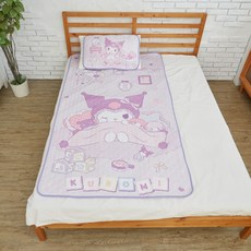 KUROMI 酷洛米 涼感床墊 + 枕墊組, 粉紫色, 涼感材質