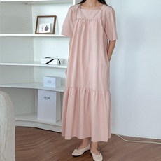 보리맘 오션 스퀘어 바스락 롱 임부복 원피스 a928