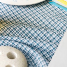 寬幅 40支 紗染棉 佩斯 布料 1527, 1個, 藍色格紋