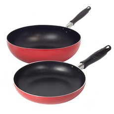 EUGENE TOSCO 托斯可 基礎鍋具 2種組, 混色, 平底鍋 28cm+炒鍋 30cm