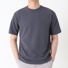 지지블랙 남성용 냉감 통기성 카리브 주름 제로 링클프리 라운드넥 반팔 티셔츠