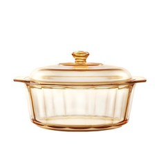 Corelle 康寧 電磁爐適用Visions系列玻璃雙耳湯鍋4.1L, 單色, 27cm