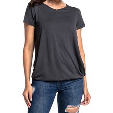 스타 라운드넥 시보리 수유 반팔 티셔츠