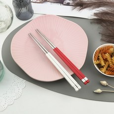 Bogen Solen方形餐具筷子2件組, 1套, 筷子2款, 白色, 紅寶石色