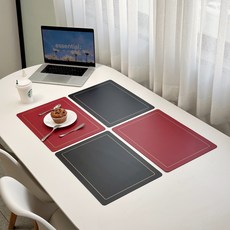 briview Linea 雙面餐墊, 4個, 黑色 + 酒紅色, 43 x 30 cm