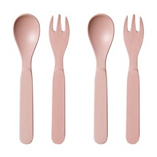 迷你餐具組, 粉色, 湯匙 2支+叉子 2支, 2組