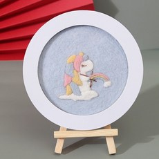 ASHWOLF Mungae Mungae 十字繡斯奎爾 + 支架 + 畫框套組, 1個, 沉睡的獨角獸(十字繡)