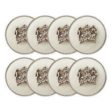 ButtonKing 皇冠C 鈕扣 25mm, 8個, 白色Ni